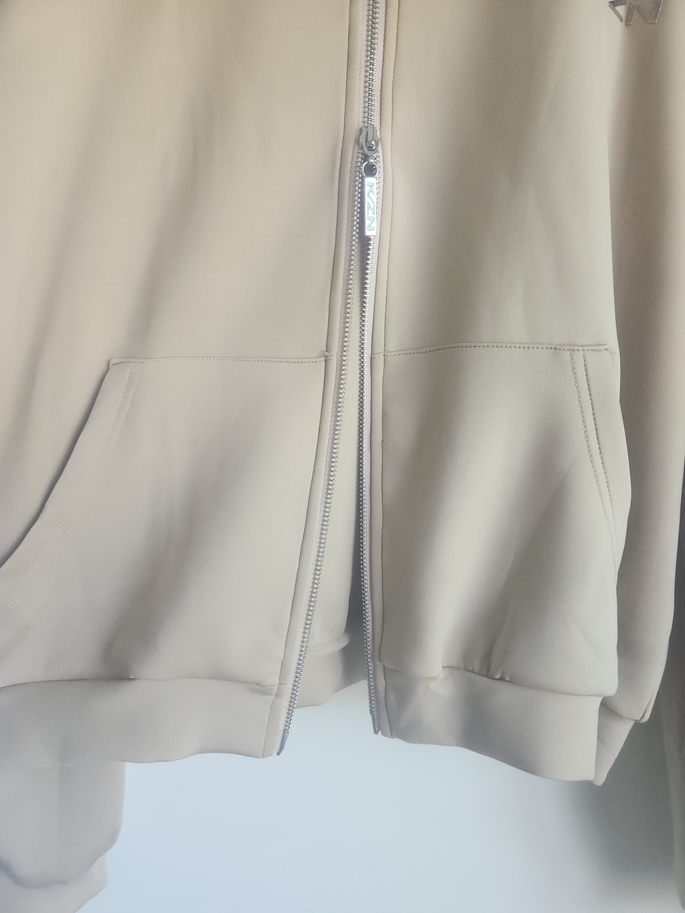 K/ZN Women's Beige Neoprene Double Zip-Up Jacket XL - Picture 12 of 16